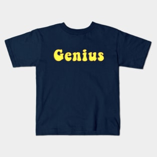 Genius 70s Yellow Retro Fun Humor Kids T-Shirt